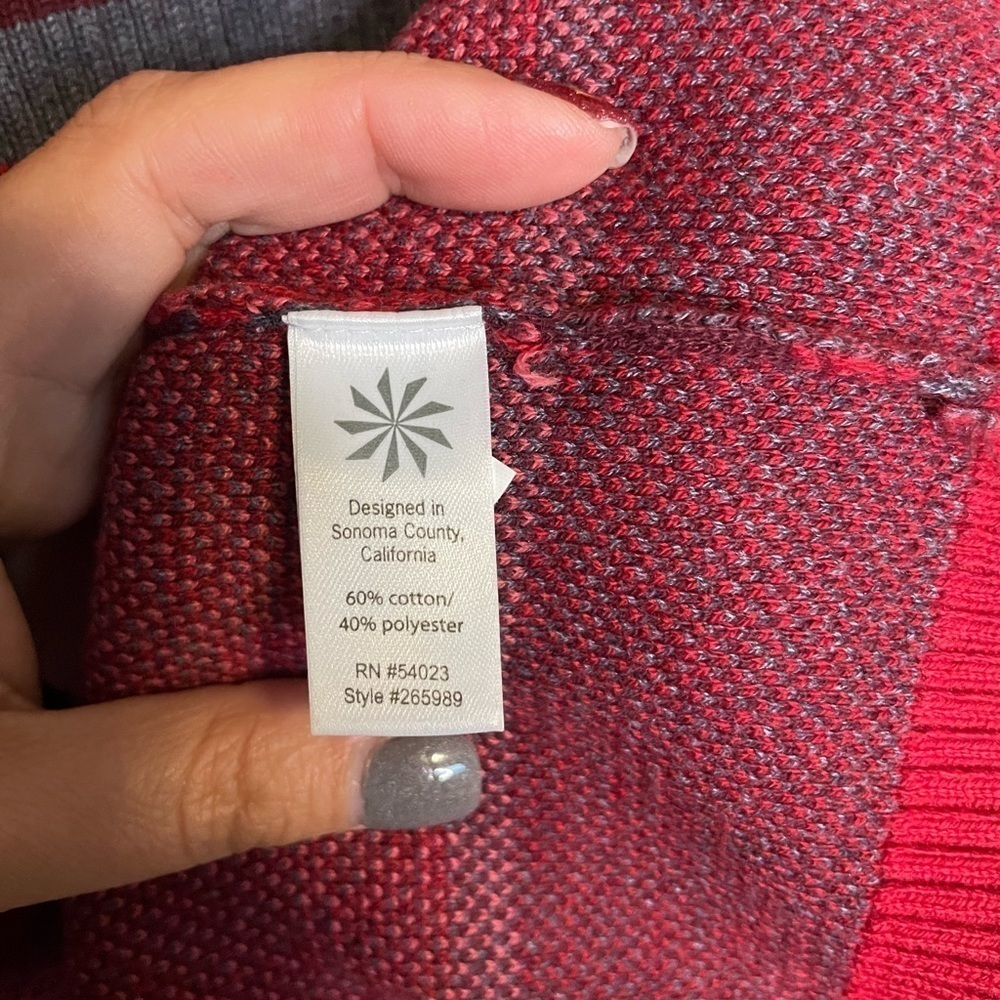 Athleta | Red Fair Isle Sweater Dress Bodycon Size Small Stripe Fitted Knit.‌‌‍‍ - Picture 8 of 8